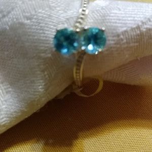 NWT-NEON APATITE. TWO STONE STERLING SIZE 7